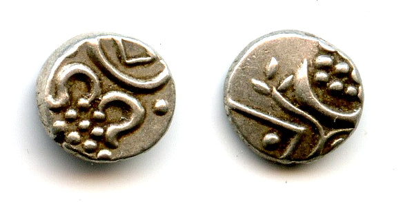 Quality silver fanam (chuckram), ca.1800-47, Travancore Kingdom, South India