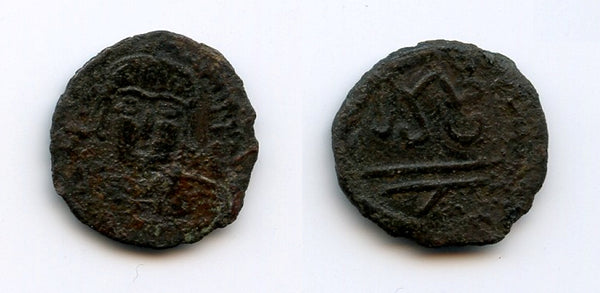 Rare bronze drachm in Byzantine style in Kabarna in Chach, c.6th century AD