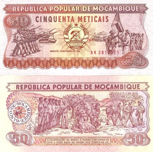 Mozambique 50 escudos, 1986 UNC (Pick#129)