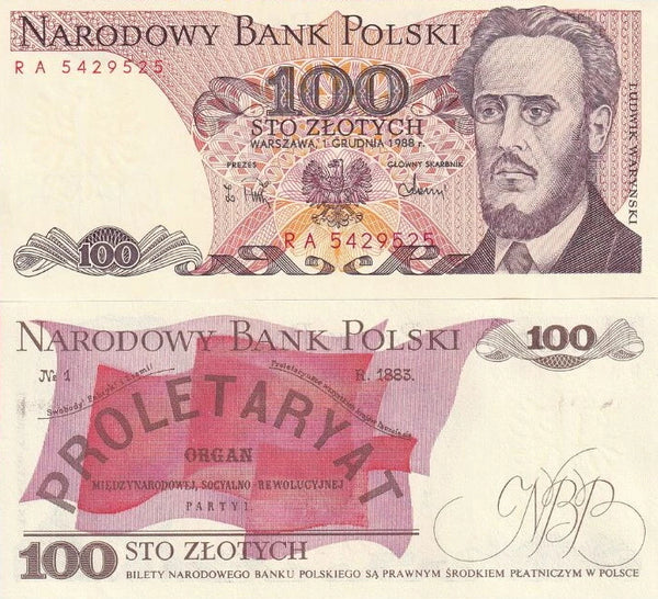 Poland, crisp uncirculated 100-zlotych 1988 (Pick-143e)