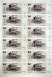 Uncut sheet of 12 - uncirculated 50 shekels, 1978, Israel ( Pick#46a)