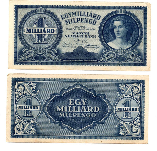1 quadrillion pengo, 1946, Hungary (Pick-131)