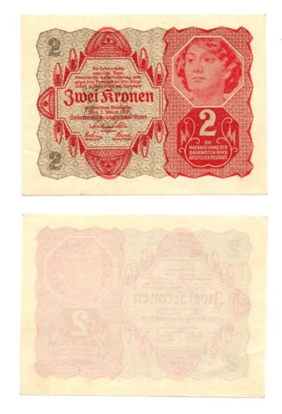 2 kronen from Austria, 1922 (Pick#74)