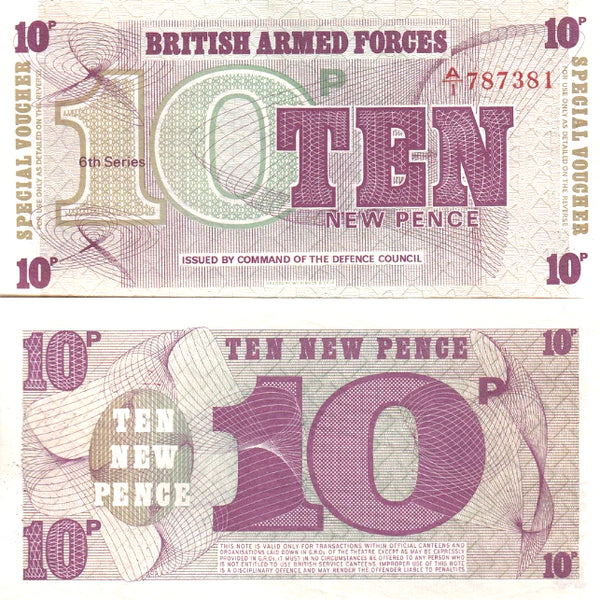 10-pence, British Armed Forces 1972 (6th series), United Kingdom (Pick#M48)