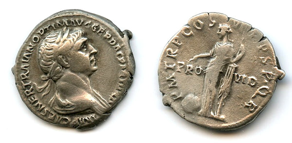 Silver denarius, Trajan (98-117 CE), Rome mint, Roman Empire (RIC 364)