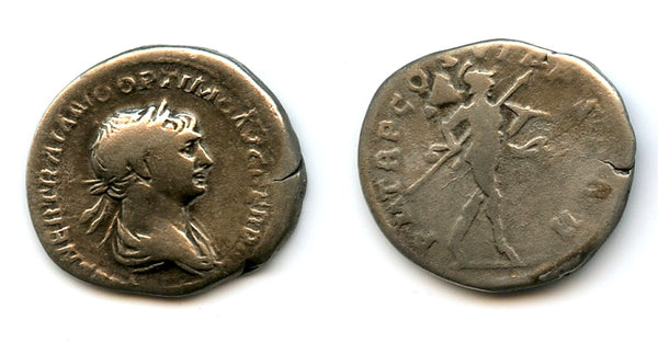 Silver denarius, Trajan (98-117 CE), Rome mint, Roman Empire (RIC 331)