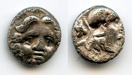 Silver obol with Gorgoneion, c.370-190 BC, Selge, Pisidia