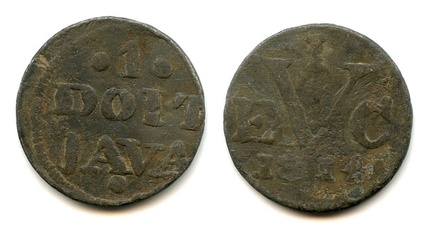 Local imitation tin duit, 1814, British Occupation of Java (1811-1816), Indonesia