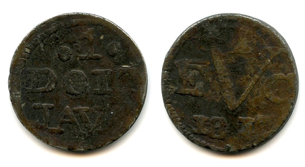 Local imitation tin duit, 1813, British Occupation of Java (1811-1816), Indonesia