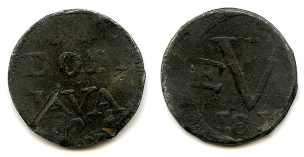 Local imitation tin duit, 1814, British Occupation of Java (1811-1816), Indonesia