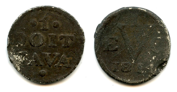 Local imitation tin duit, 1814, British Occupation of Java (1811-1816), Indonesia