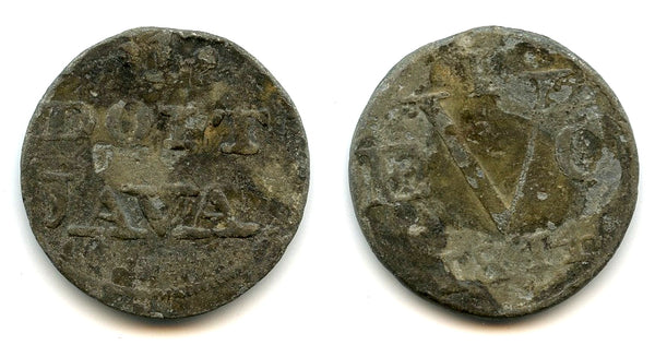Local imitation tin duit, 1814, British Occupation of Java (1811-1816), Indonesia