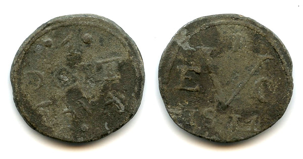 Local imitation tin duit, 1814, British Occupation of Java (1811-1816), Indonesia