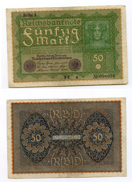 50 marks, 1919, series 1, Weimar Republic, Germany (Pick-66)