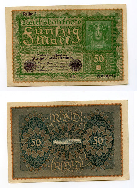 50 marks, 1919, series 2, Weimar Republic, Germany (Pick-66)