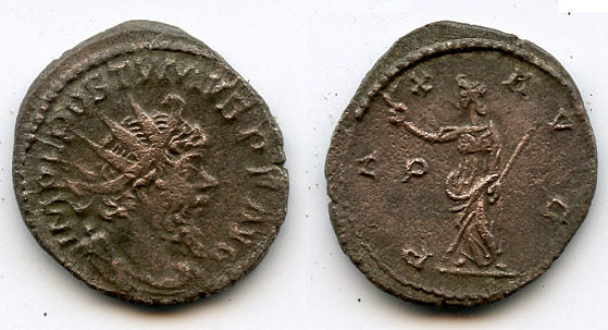 Billon antoninianus of Postumus (259-268 AD), Cologne, Gallo-Roman Empire (RIC 318)