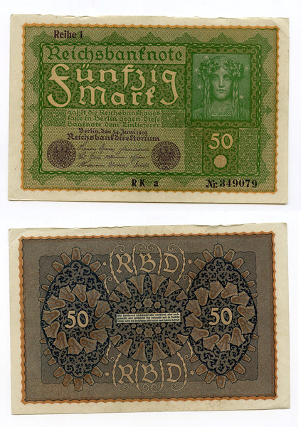 50 marks, 1919, series 1, Weimar Republic, Germany (Pick-66)