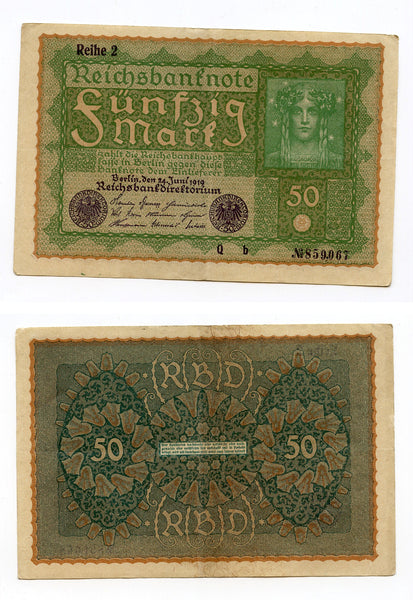 50 marks, 1919, series 2, Weimar Republic, Germany (Pick-66)
