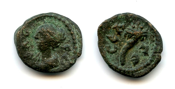 Rare AE14 of Faustina II (d.141 AD), Selge, Pisidia, Roman Provincial issue