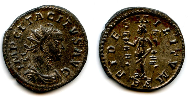 High grade antoninianus of Tacitus (275-76 CE), Lyons mint, Roman Empire (RIC 27)