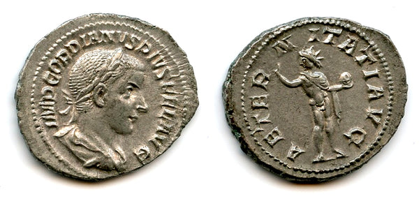 High grade silver denarius of Gordian III (238-244 AD), Rome, Roman Empire (RIC 111)
