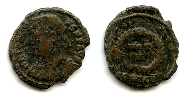 Scarce AE3 of Jovian (363-364 AD), VOT / V, Thessalonica mint, Roman Empire