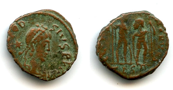 AE3/4 of Theodosius II (402-450 AD), Thessalonica mint, Roman Empire (RIC 396)