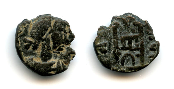 Rare camp-gate AE4 of Valentinian III (425-455 AD), Rome, Roman Empire (RIC 2163)