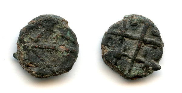 Unique Monogram of Zeno/Camp-gate AE4, c.5th century, Vandal Sardinia, Migration Period