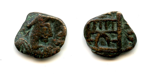 Rare camp-gate AE4 of Valentinian III (425-455 AD), Rome, Roman Empire (RIC 2162-3)