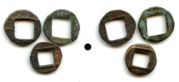 Lot of 3 small cash - different unpublished types, Usurper Dong Zhuo (190-92 AD), late Han period, China