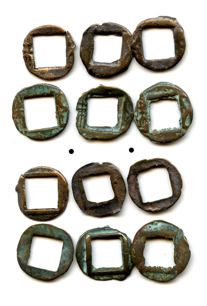 Lot of 6 small Wu Zhu cash, Usurper Dong Zhuo (190-92 AD), late Han period, China