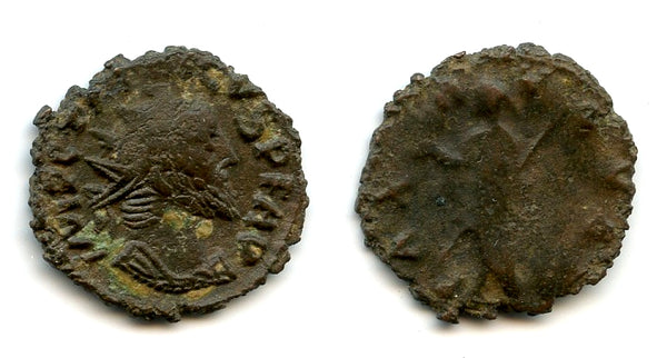 Ancient barbarous antoninianus of Tetricus I, c.270-280 AD, Pax, Gaul, Roman Empire