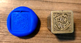 Very rare - large brass die for Akbar rupee type silver temple token, c.19th century, India
