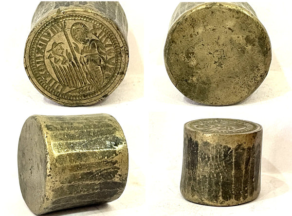 Rare brass die for an imitation Venetian zecchino, c.18-19th century, Maharashtra, India