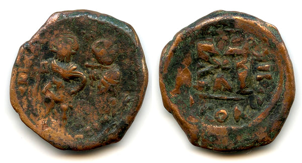 Large overstruck follis of Heraclius (610-641 CE), Constantinople, Byzantine Empire