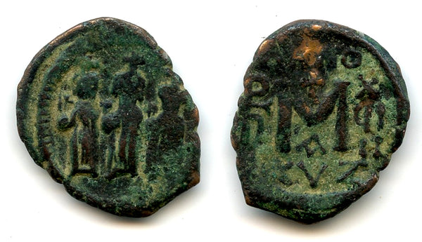 Follis of Heraclius (610-641 CE) w/Martina and H. Constantine, Cyzicus, Byzantine Empire