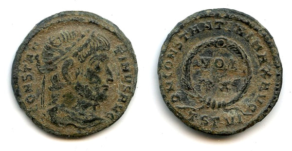 VOT XX follis of Constantine the Great (307-337), Thessalonica, Roman Empire