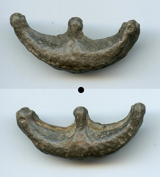 Small tin boat-money (23.9 grams), c.1400-1700s, primitive coinage of Malaysia