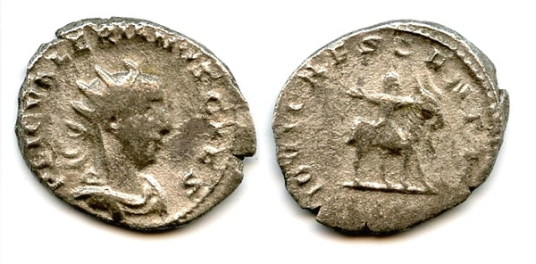 Silver antoninianus of Valerian II (256-258 CE), Rome, Roman Empire (RIC 13)