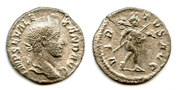 VIRTVS silver denarius of Alexander Severus (222-235 AD), Rome, Roman Empire
