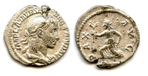 PAX silver denarius of Alexander Severus (222-235 AD), Rome, Roman Empire