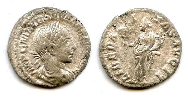 LIBERALITAS silver denarius of Alexander Severus (222-235 AD), Rome, Roman Empire