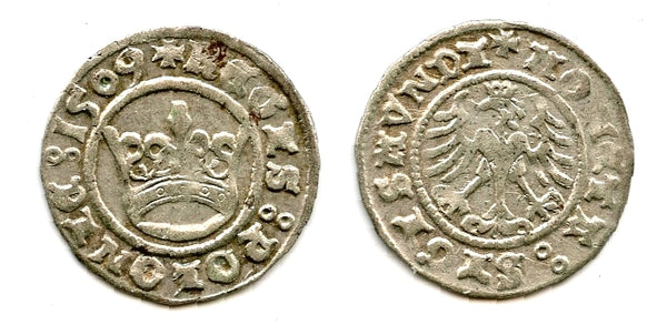 Silver 1/2 grosz of Sigismund I (1506-48), 1509, Krakow, Poland