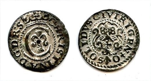 Silver solidus (shilling) of Christina (1632-1654), Livonia under Swedish rule