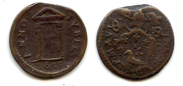 Copper commemorative quattrino, Innocent X (1644-1655), 1650, Papal States