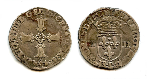 Silver 1/4 ecu, Henry IV (1589-1610), Bayonne, France
