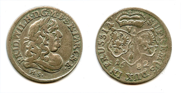 Silver 6 groschen (1/6 thaler), Friedrich Wilhelm (1640-88), Prussia, Germany