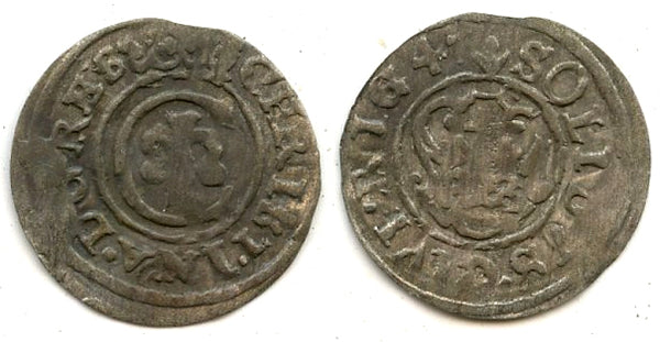 Silver solidus (shilling) of Christina (1632-1654), Livonia under Swedish rule