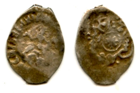 Rare silver denga of Ivan III (1462-1505) w/Arabic "Moscow akche", Russia HPF#3102